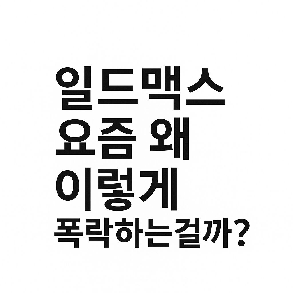 일드맥스 요즘 왜 이렇게 폭락하는걸까?