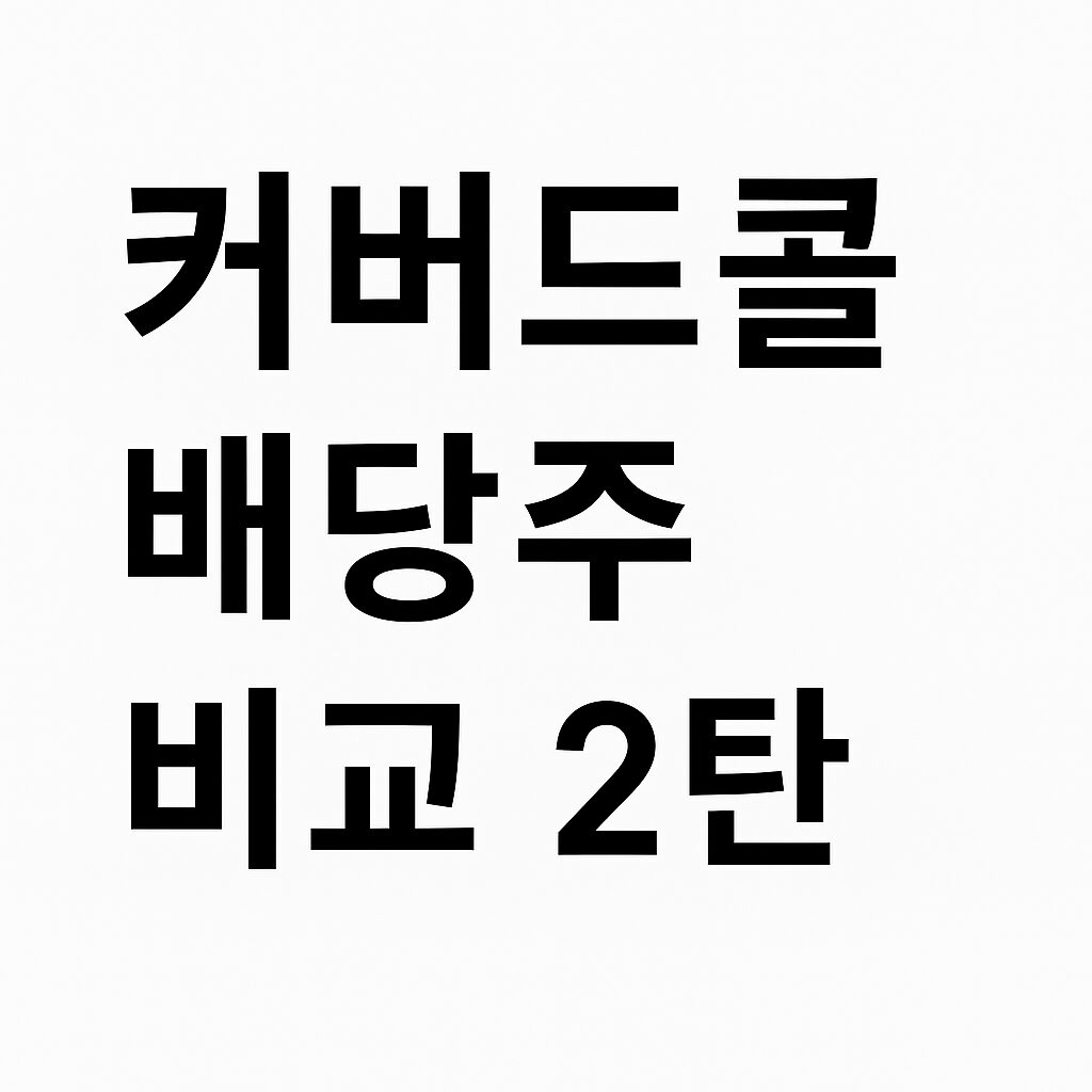 커버드콜 배당주 비교 2탄